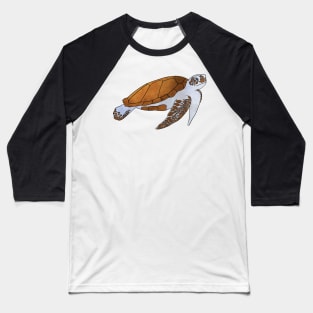 Sea Turtle Watercolor Illustration Baseball T-Shirt